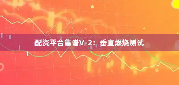 配资平台靠谱V-2：垂直燃烧测试