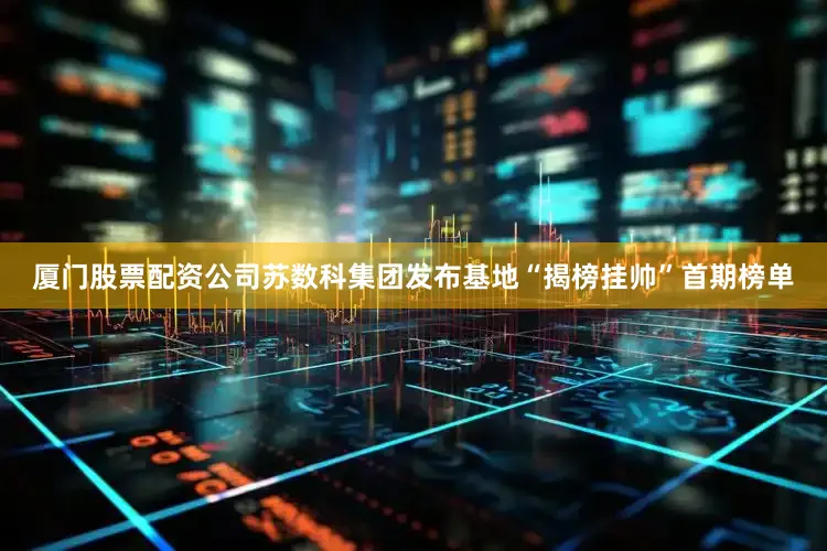 厦门股票配资公司苏数科集团发布基地“揭榜挂帅”首期榜单